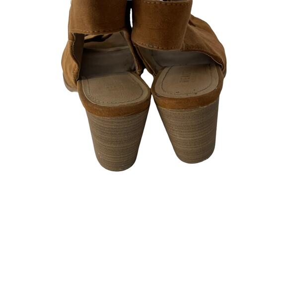 Kenneth Cole Reaction Size 7 Brown Leather Lace Up Tie Chunky Heels - Picture 5 of 9